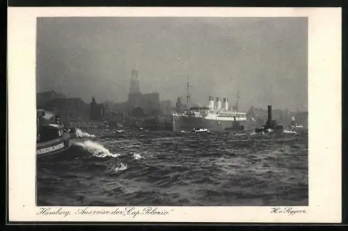 AK Passagierschiff Cap Polonio bei der Ausreise