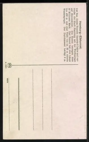 AK Hamburg-St. Pauli, Elbtunnel mit Passagierschiff Imperator