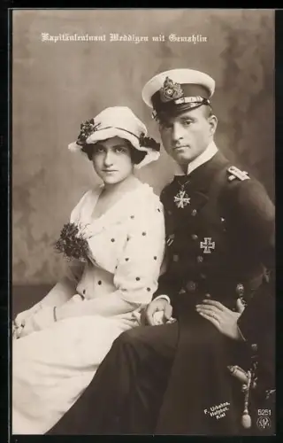 AK Kapitänleutnant Weddigen mit Gemahlin