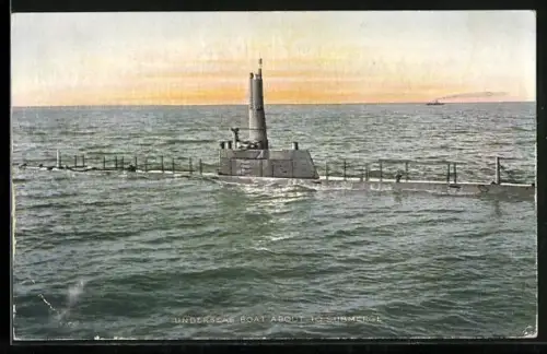 AK Underseas Boat about to submerge, U-Boot