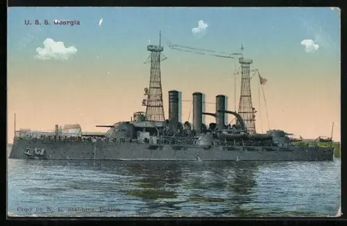 AK Kriegsschiff USS Georgia auf See