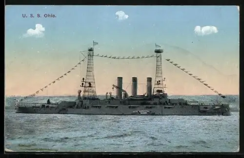 AK Kriegsschiff USS Ohio auf See