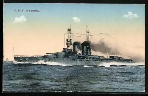 AK Kriegsschiff USS Wyoming in Fahrt