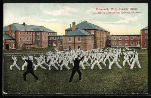 AK Newport, Training Station, Lessons in Alphabetical Drilling by Arms