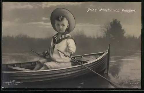 AK Prinz Wilhelm von Preussen im Ruderboot
