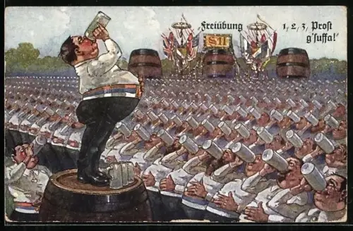 AK Biertrinker bei der Freiübung