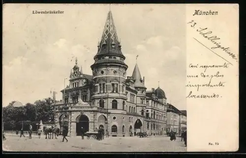 AK München, vor dem Löwenbräukeller