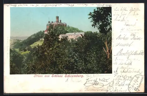 AK Schaumburg / Lahn, Blick auf das Schloss