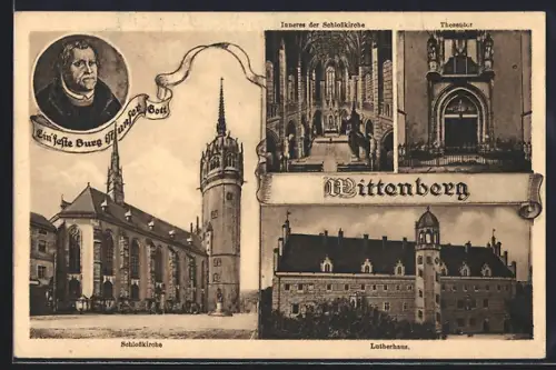 AK Wittenberg / Lutherstadt, Schlosskirche, Innenansicht, Martin Luther