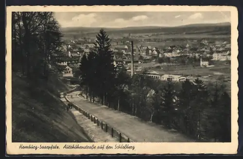 AK Homburg / Saarpfalz, Autohöhenstrasse auf den Schlossberg