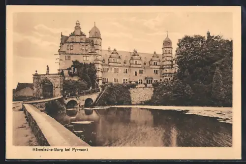 AK Hämelsche-Burg bei Pyrmont, Blick zur Burg