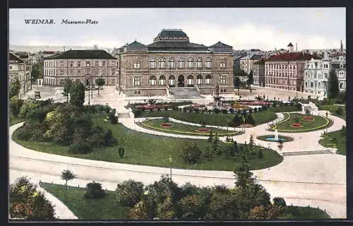 AK Weimar / Thüringen, Museums-Platz