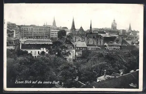 AK Essen / Ruhr, Blick auf die innere Stadt
