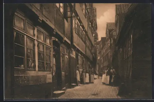 AK Alt-Hamburg, Druvenhof v. Anberg aus gesehen