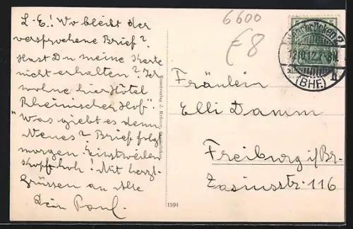 AK Saarbrücken, Ehrental-Eingang, Ruhestätte der am 6. August 1870 gefallenen Krieger