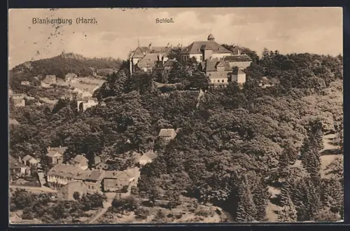 AK Blankenburg /Harz, Panorama mit Schloss