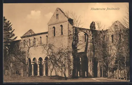 AK Paulinzelle, Blick auf die Klosterruine