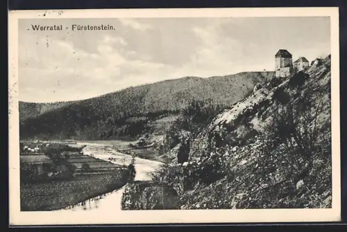 AK Fürstenstein / Werra, Panorama mit Schloss