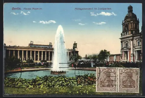 AK Berlin, Neues Museum, Mittagskonzert im Lustgarten