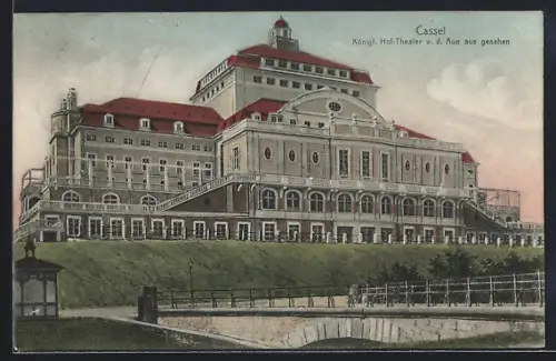 AK Cassel, Hof-Theater v. d. Aue aus
