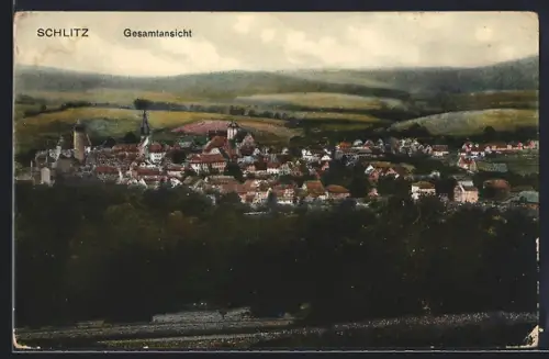 AK Schlitz / Hessen, Gesamtansicht aus der Vogelschau