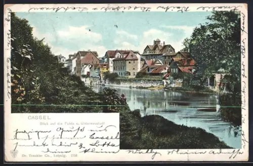 AK Cassel, Fuldapartie mit Unterneustadt