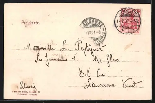 AK Oybin, Pferdeberg, Blick nach dem Oybin