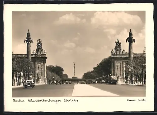 AK Berlin, Charlottenburger Brücke mit Siegessäule