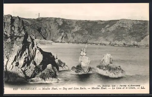 AK Moulin Huet /Guernsey, Dog and Lion Rocks, Lighthouse