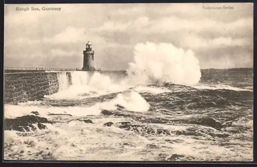 AK Guernsey, Rough Sea at the Lighthouse