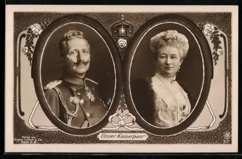 AK Porträts des Kaiserpaares von Preussen