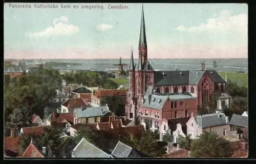 AK Zaandam, Panorama Katholieke kerk en omgeving