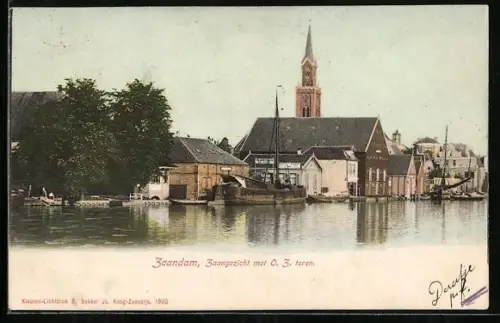 AK Zaandam, Zaangezicht met toren, Panorama