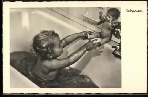 AK Die Puppe soll auch in der Wanne baden