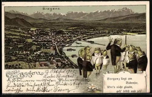 Lithographie Bregenz, Frosch-Konzert am Bodensee