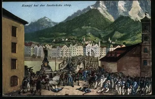 AK Kampf bei der Innbrücke 1809