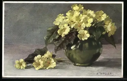 Künstler-AK Anna Haller: Zimmerschmuck, Blumenvase