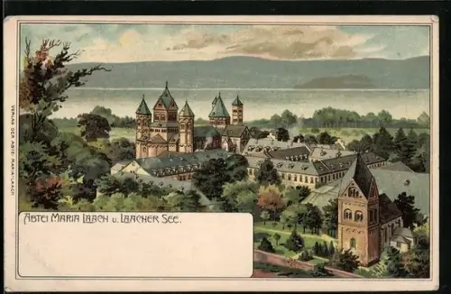 Künstler-AK Maria Laach, Abtei und Laacher See