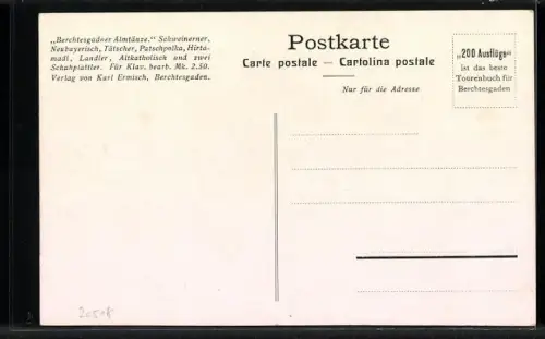AK Berchtesgaden, Schuhplattlertanz vor Bergkulissse