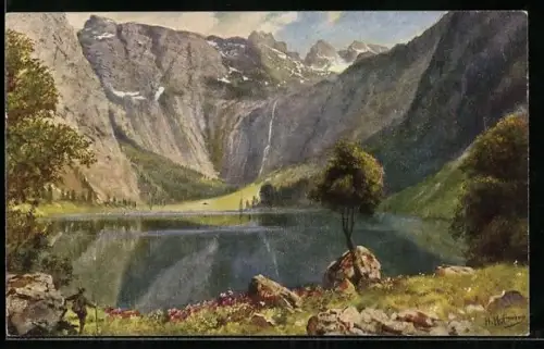 Künstler-AK Heinrich Hoffmann: Der Obersee mt Kauner- und Röthswand und Teufelshörnchen