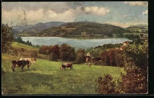 Künstler-AK Heinrich Hoffmann: Blick auf den Titisee