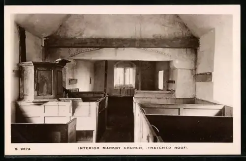 AK Markby, Interior Marksby Church, Thetched Roof
