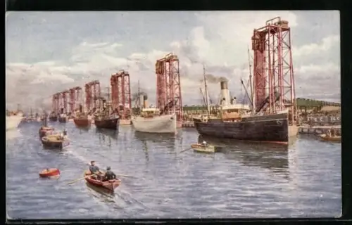 Künstler-AK Immingham, Deep Water Dock