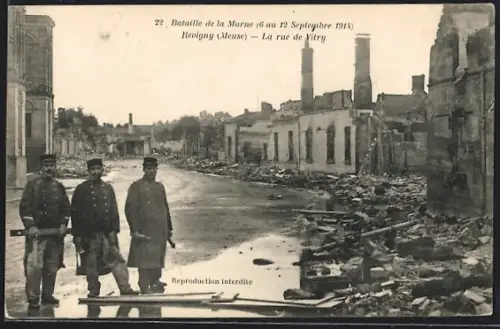 AK Revigny /Meuse, La rue du Vitry, Bataille de la Marne 1914
