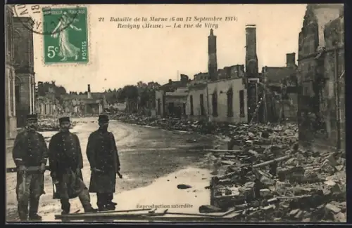 AK Revigny /Meuse, Rue du Vitry, Bataille de la Marne 1914