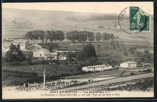 AK Rupt-en-Woevre, Vue panoramique, Le Faubourg, Partie Nord-Est, Au loin: Vue sur les Bois le Filla