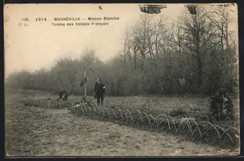AK Maison blanche, Tombes des soldats Francais, französische Kriegsgräber in Mogneville