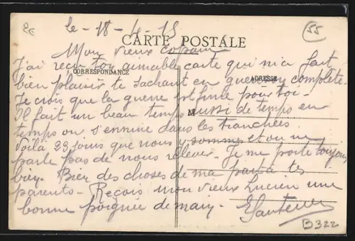 AK Mécrin /Meuse, Maison bombardée par les Allemands