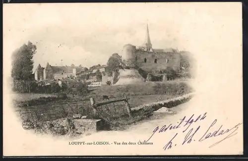 AK Louppy-sur-Loison, Vue des deux Chateaux