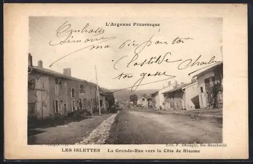 AK Les Islettes, La Grande-Rue vers la Cote de Biesme